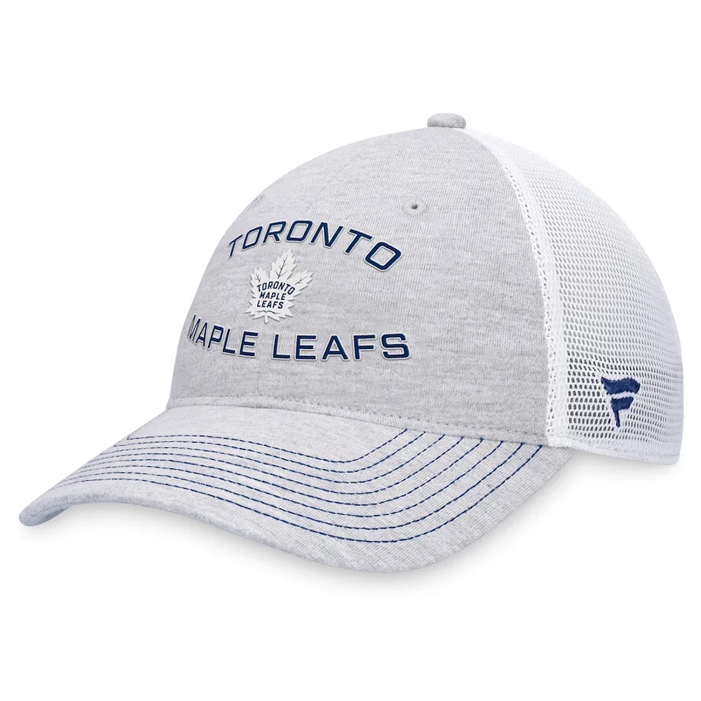 NHL Trucker Hat Unstructured Adjustable Heather Gray Maple Leafs