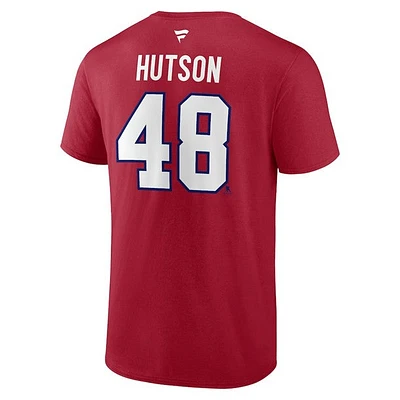 NHL Player T-Shirt Authentic Stack Lane Hutson Canadiens (Red)