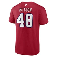 NHL Player T-Shirt Authentic Stack Lane Hutson Canadiens (Red)