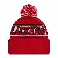 NHL Knit Hat Retro with Pom Blackhawks