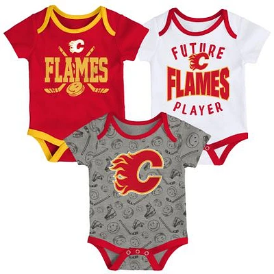 NHL Infant 3Pc Onesie Set Full Strength Flames