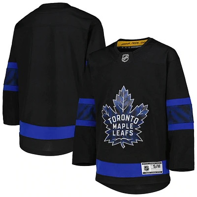 NHL Toddler Blank Premier Jersey Alt Black Reversible Maple Leafs