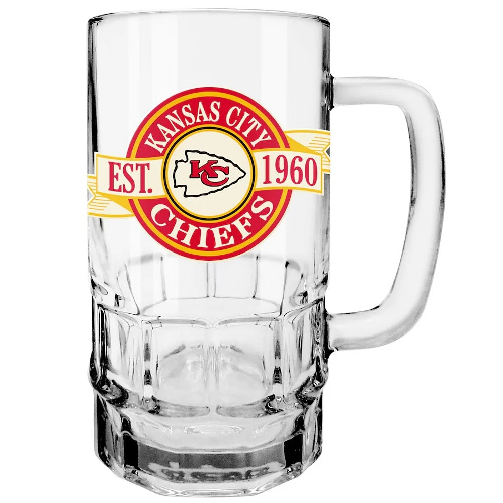 NFL Beer Mug 18 oz. Glass Banner Design Chiefs