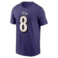 NFL Player T-Shirt Name And Number Lamar Jackson Ravens (Purple)