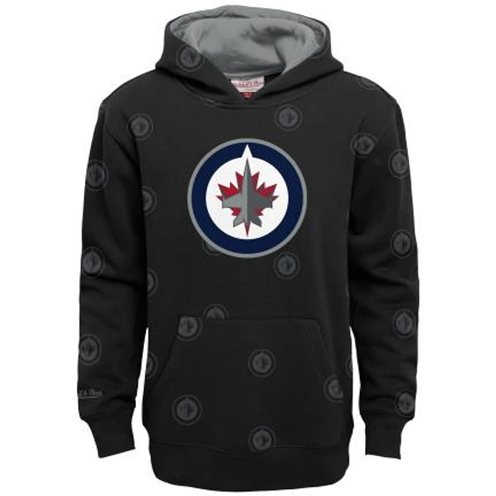 NHL Youth Hoodie Allover Logo Print Jets