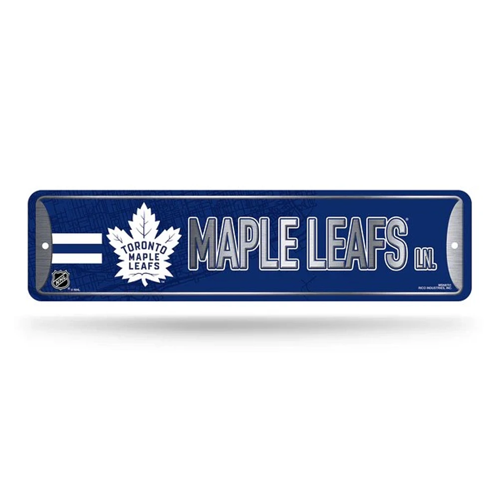 NHL Metal Street Sign 4" x 15 Maple Leafs