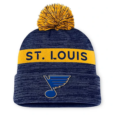 NHL Knit Hat Authentic Pro Rink Cuffed with Pom 2024 Blues