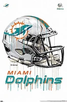 NFL Wall Poster Drip Helmet Dolphins
