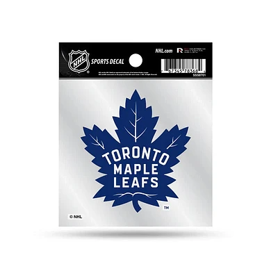 NHL Clear Backer Decal 4x4 Maple Leafs