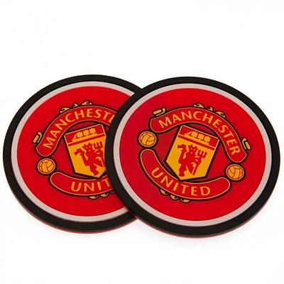 EPL Coasters 2Pk Silicone Manchester United FC