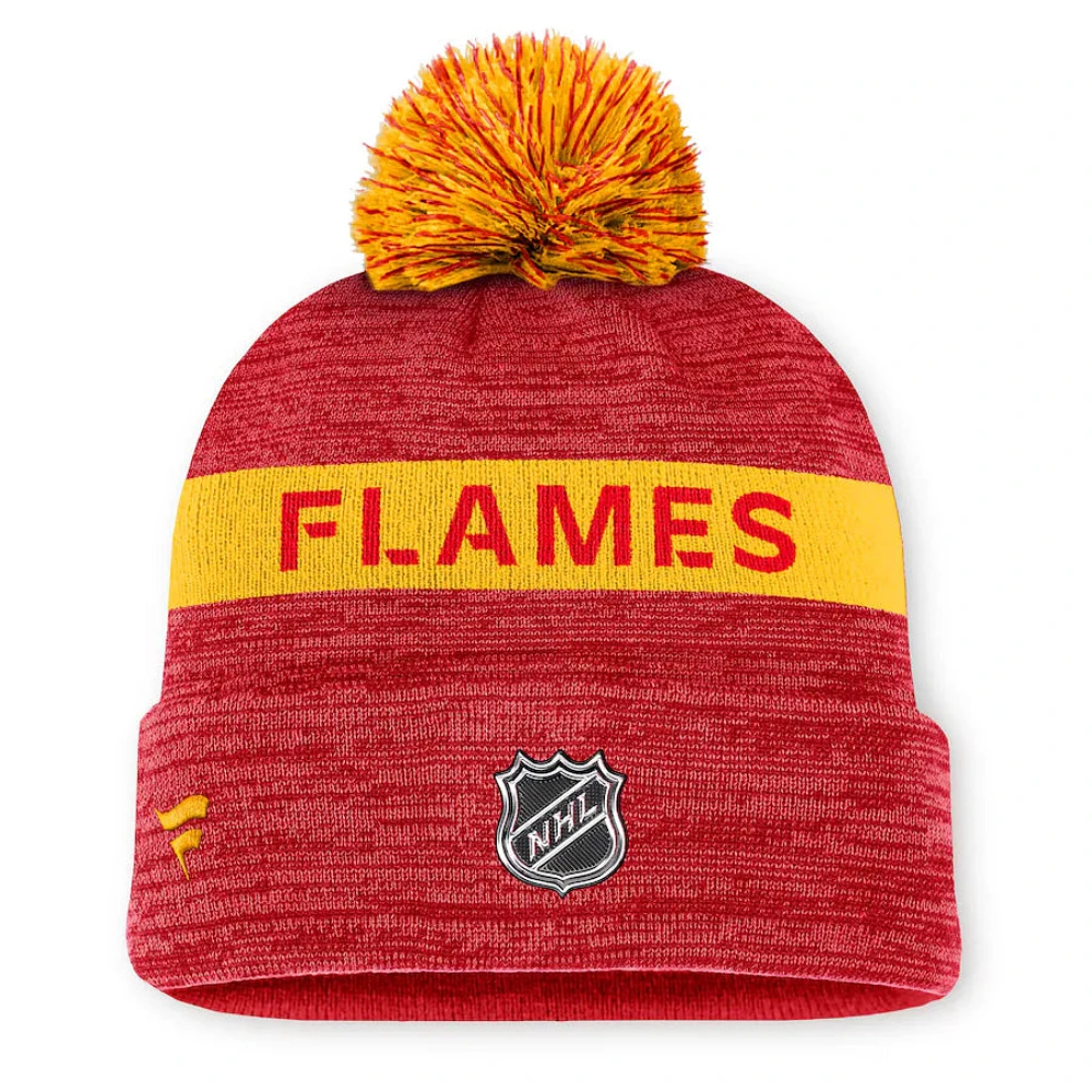 NHL Knit Hat Authentic Pro Rink Cuffed with Pom 2024 Flames