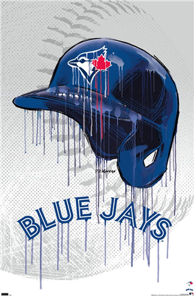 MLB Wall Poster Drip Helmet Blue Jays