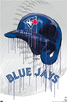 MLB Wall Poster Drip Helmet Blue Jays