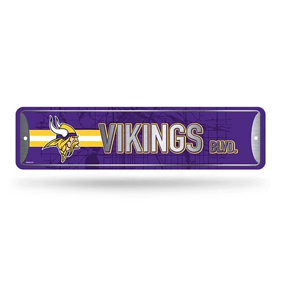 NFL Metal Street Sign 4" x 15 Vikings