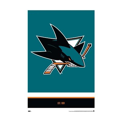 NHL Wall Poster Logo Sharks