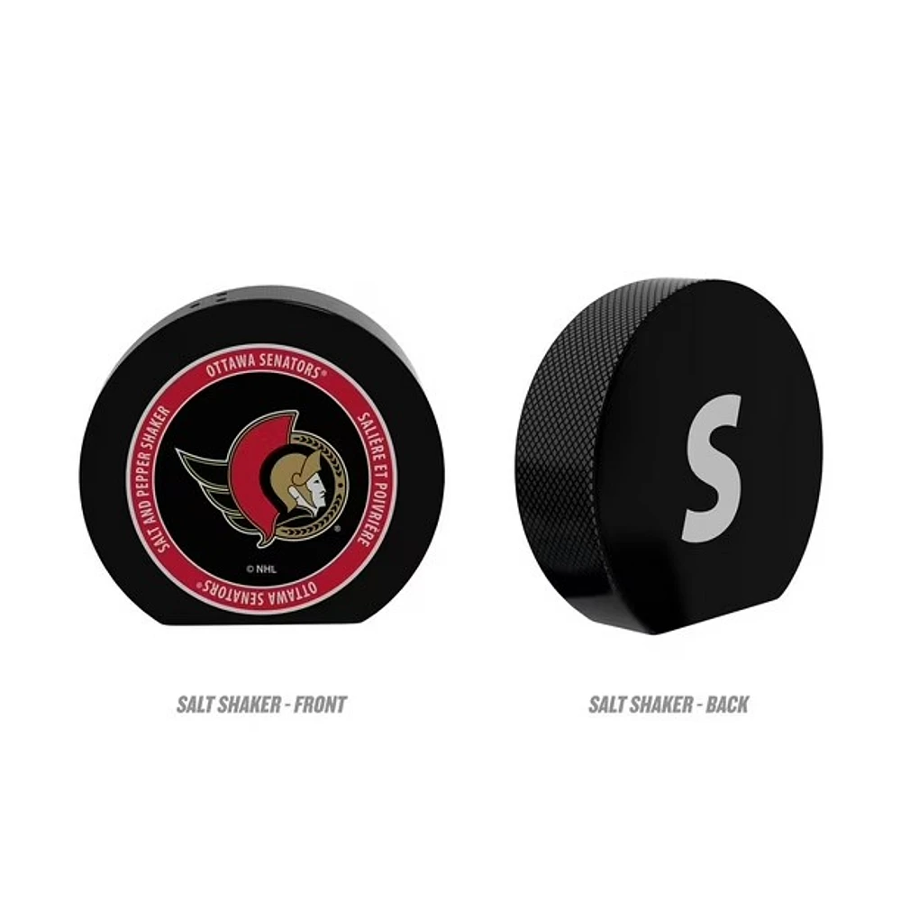 NHL Ceramic Hockey Puck Salt & Pepper Shaker Senators