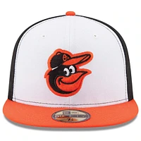 MLB Hat 5950 ACPerf Home Orioles (White and Orange)