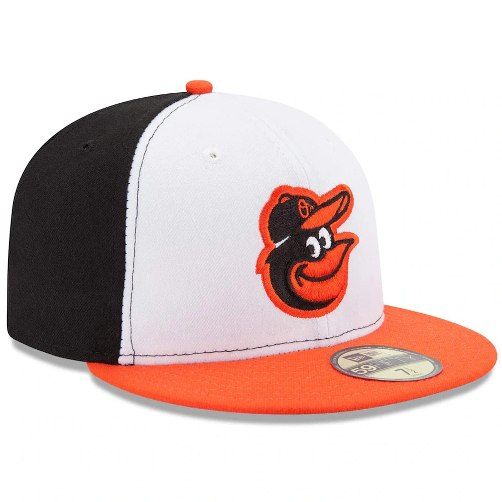 MLB Hat 5950 ACPerf Home Orioles (White and Orange)