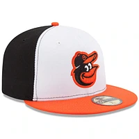 MLB Hat 5950 ACPerf Home Orioles (White and Orange)