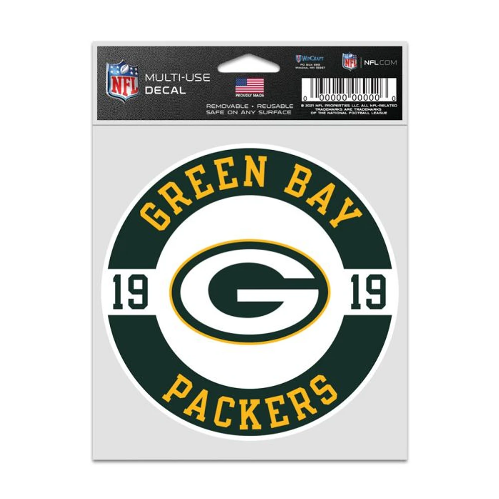 NFL Multi Use Decal 3.75x5 Est. Packers