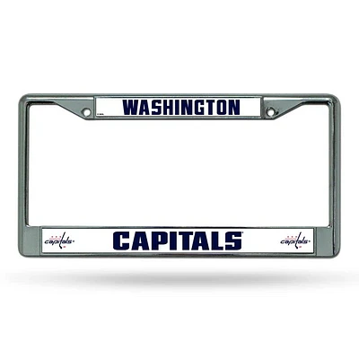 NHL License Plate Frame Chrome Capitals