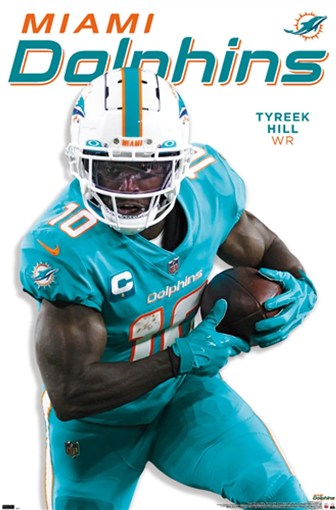 NFL Player Wall Poster Tyreek Hill Dolphins