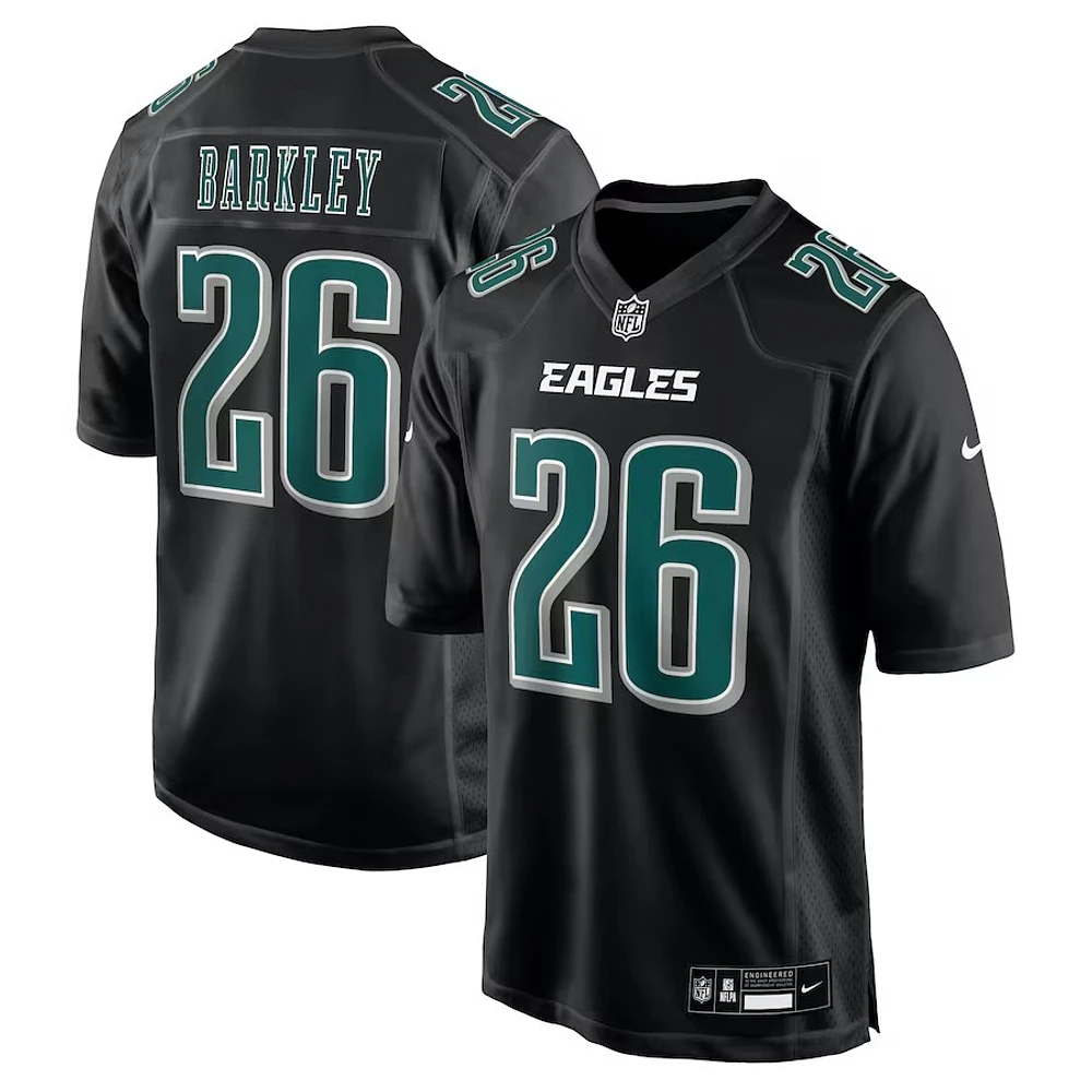 NFL Player Fashion Jersey Carbon Black Chase 2024 Saquon Barkley Eagles
