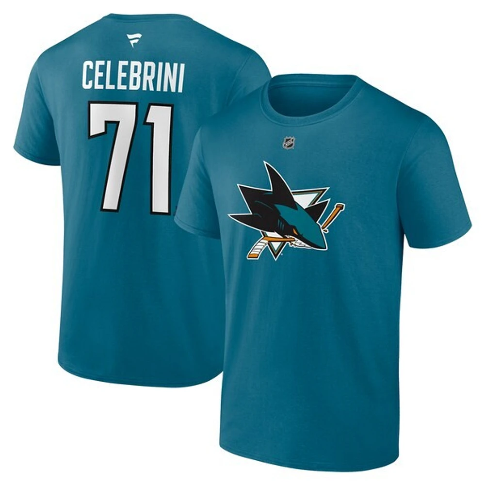 NHL Player T-Shirt Authentic Stack Macklin Celebrini Sharks