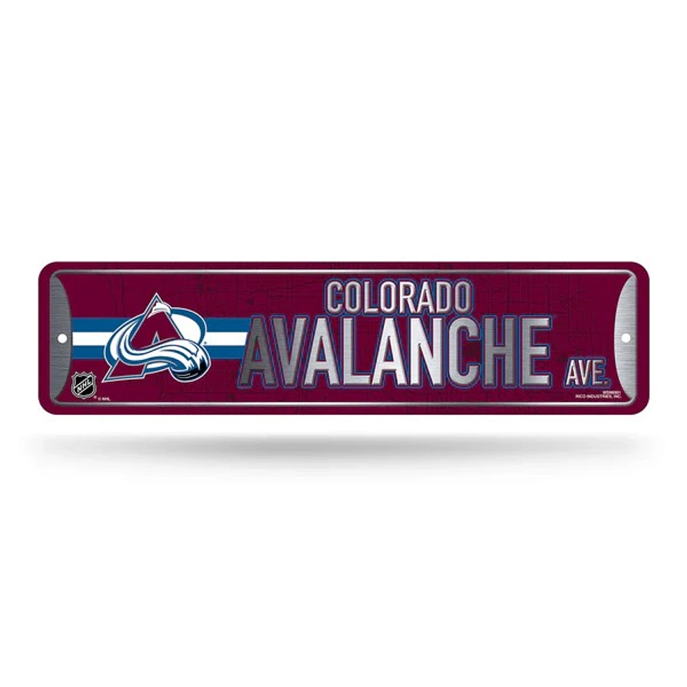 NHL Metal Street Sign 4" x 15 Avalanche