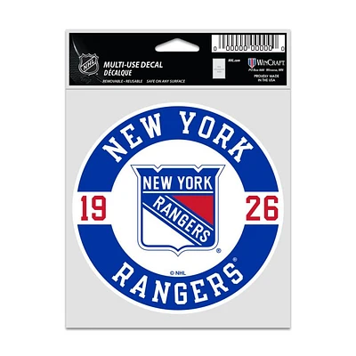 NHL Multi Use Decal 3.75x5 Est. Rangers