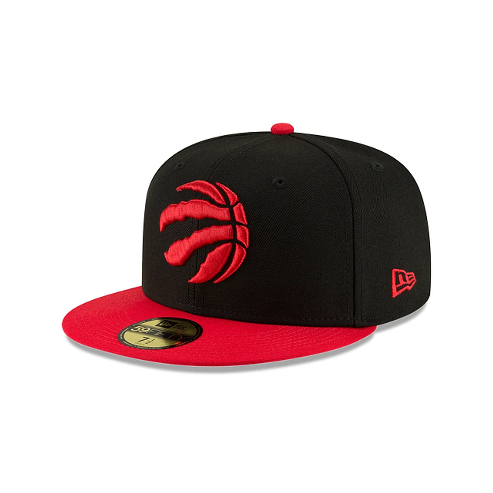 NBA Hat 5950 Basic Two Tone Raptors (Black and Red)