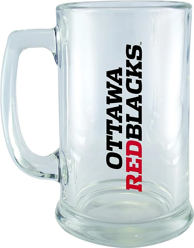 CFL Beer Mug 15 Oz Glass Sport w/Wordmark Redblacks