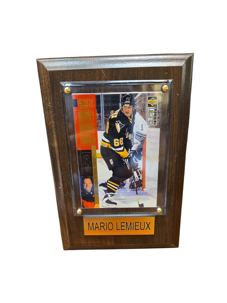 NHL Collectible Plaque with Card 4x6 Collectors Choice Mario Lemieux Penguins