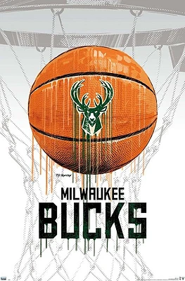NBA Wall Poster Drip Basketball Bucks