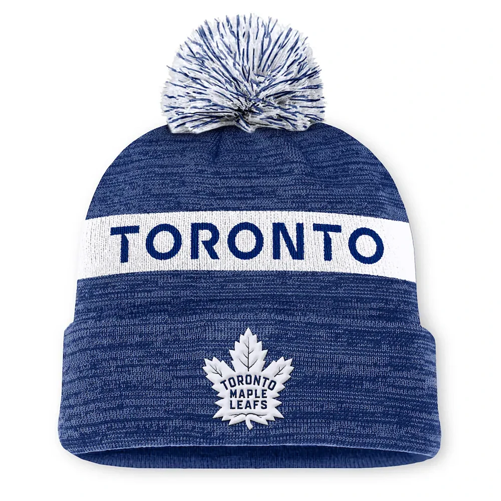 NHL Knit Hat Authentic Pro Rink Cuffed with Pom 2024 Maple Leafs