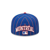 MLB Hat 5950 Cooperstown Pinstripes Expos (Royal Blue & Red)