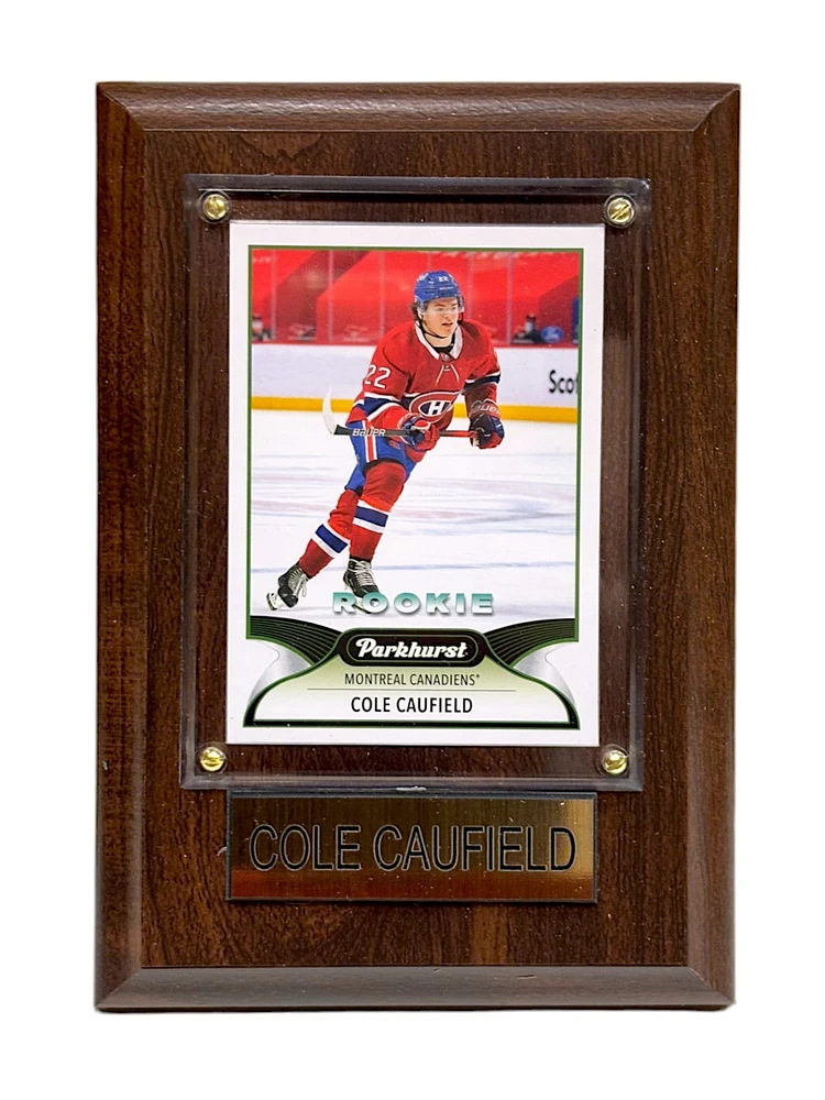 NHL Collectible Plaque with Card 4x6 Parkhurst Rookie Cole Caufield Canadiens