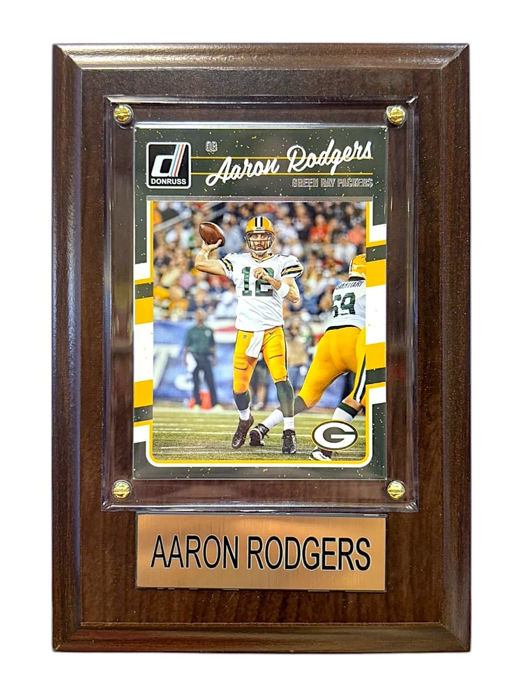 NFL Collectible Plaque with Card 4x6 Donruss Aaron Rodgers Packers