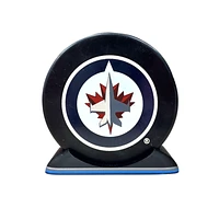 Puck Display Stand Silver, Grey & Blue