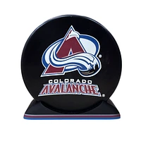 Puck Display Stand Silver, Magenta and Blue