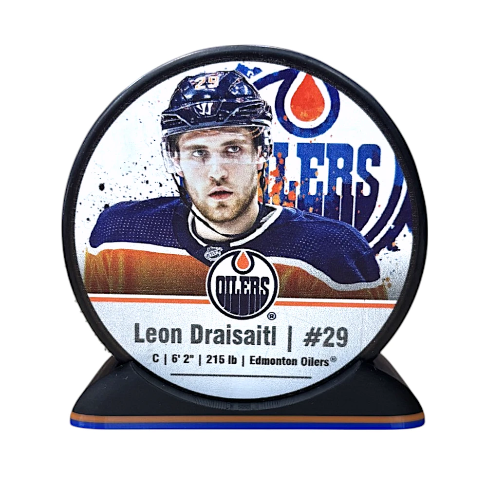 Puck Display Stand Orange & Blue