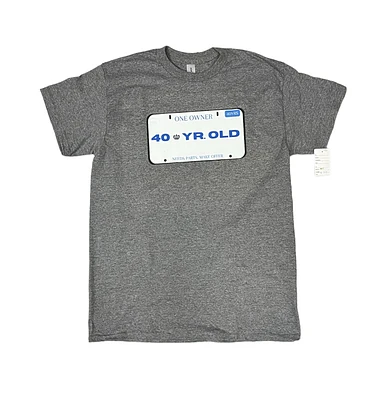Age T-Shirt 40 Years Old License Plate (Grey)