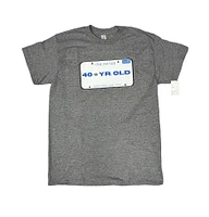 Age T-Shirt 40 Years Old License Plate (Grey)