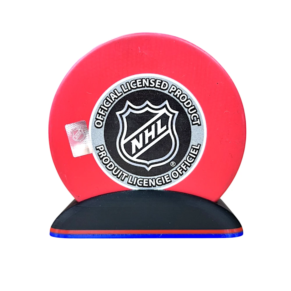 Puck Display Stand Red & Blue