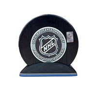 Puck Display Stand Silver, Grey & Blue