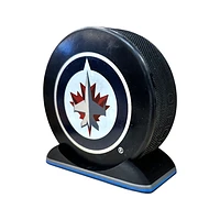 Puck Display Stand Silver, Grey & Blue