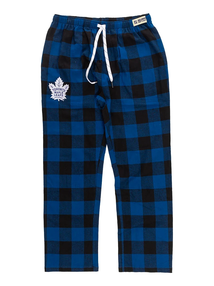 NHL PJ Pant Buffalo Plaid Maple Leafs