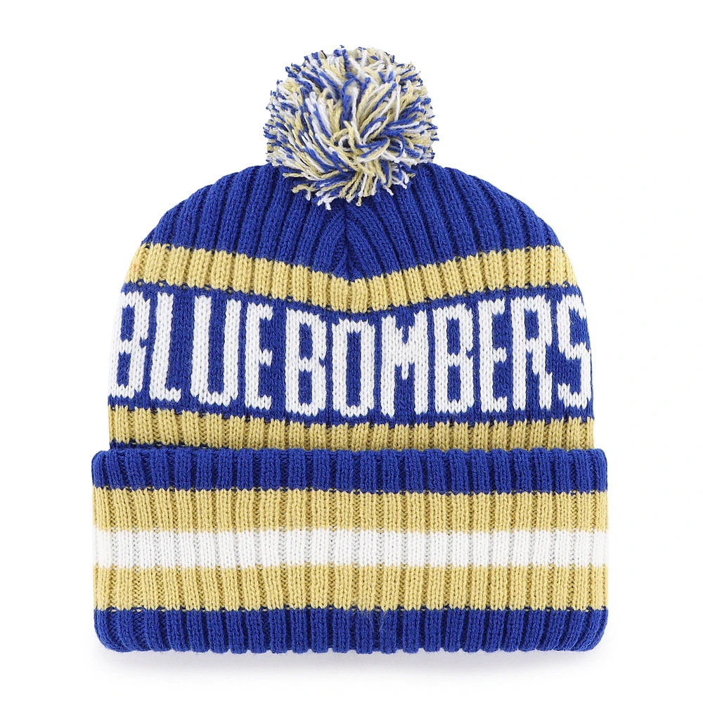 CFL Knit Hat Bering Cuff Blue Bombers