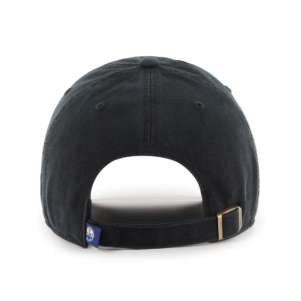 NHL Hat Clean Up Black On Black Oilers