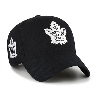NHL Hat MVP Sure Shot Black & White Snapback 100th Anniversary Maple Leafs